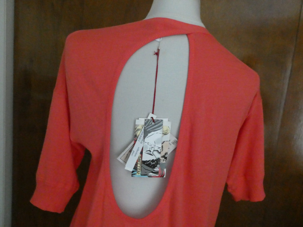 Smitten Women's Orange Sherbet Soft Cotton Detailed Tunic Long Top Size Medium 