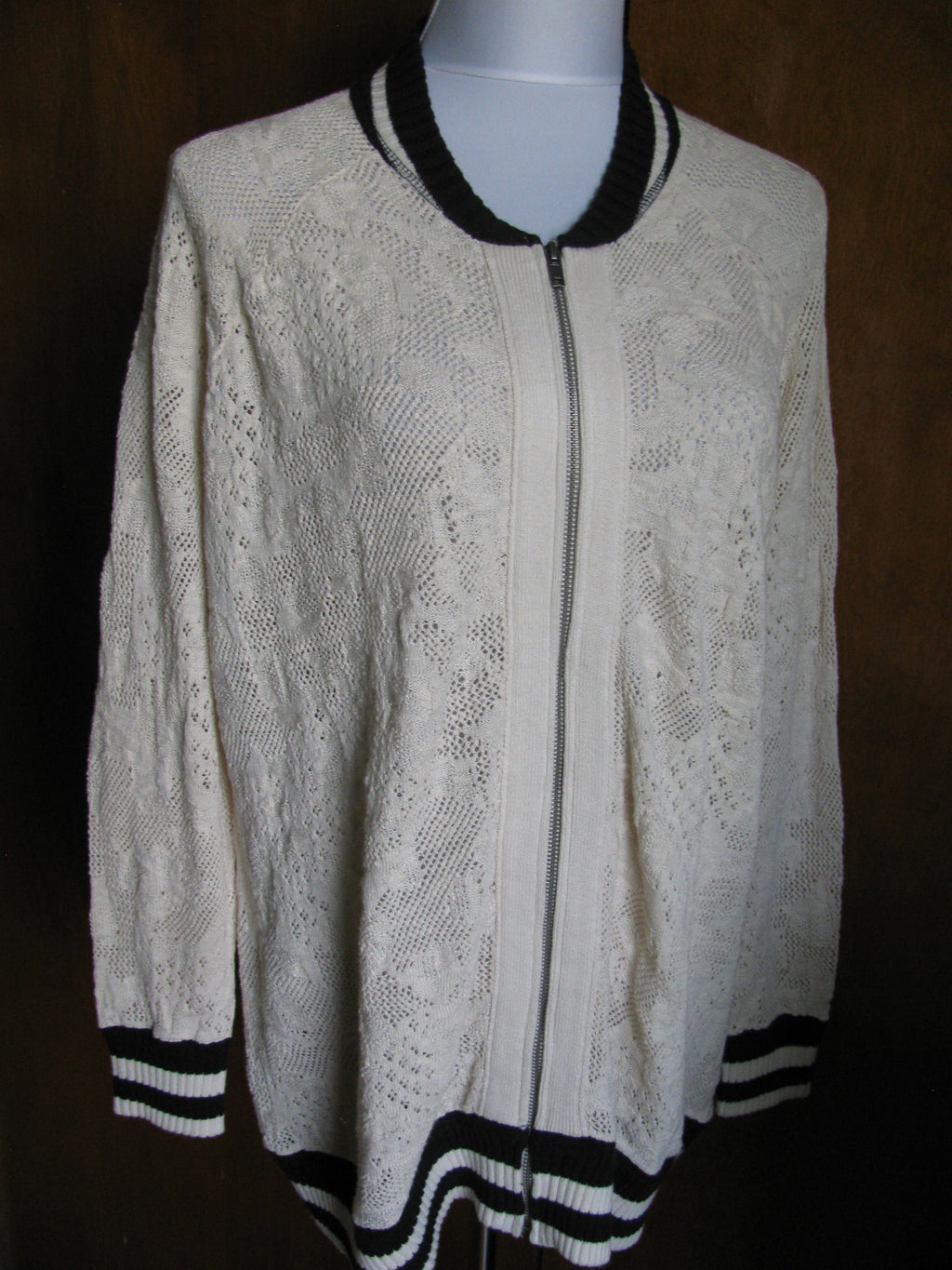 Free People Women's Ivory Comb Linen Cotton Cardigan New