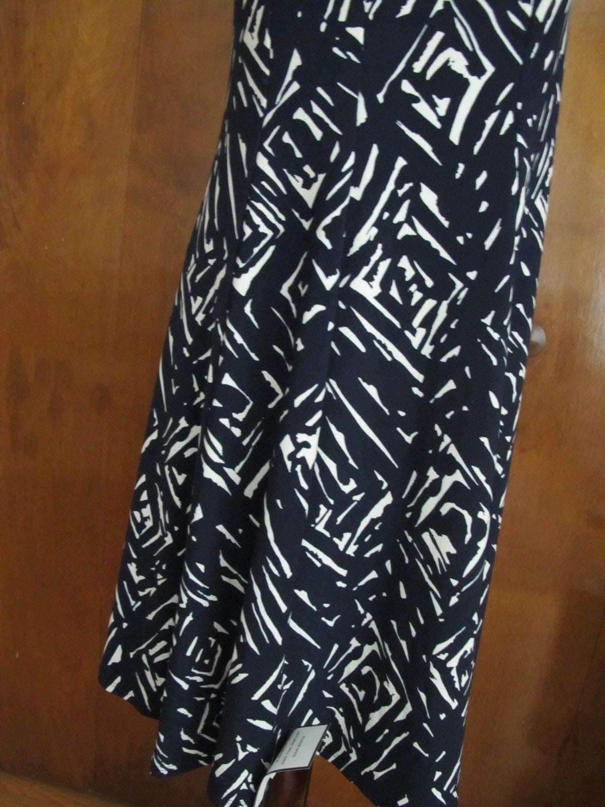 Ralph Lauren women's navy white lined A-line dress New