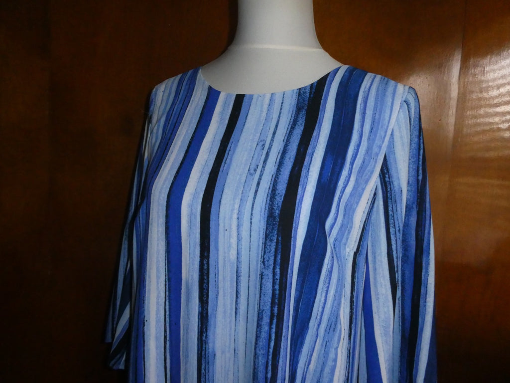 Apt. 9 Women’s Size 10 Blue Striped Shift Dress Lined Cutout Back NWT