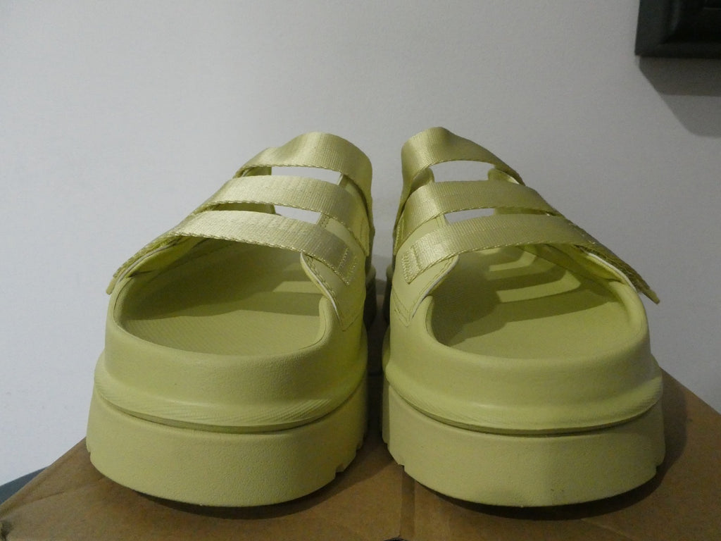 UGG GoldenGlow Slide Sandals Women Yellow Platform 1167430 Adjustable Straps 10