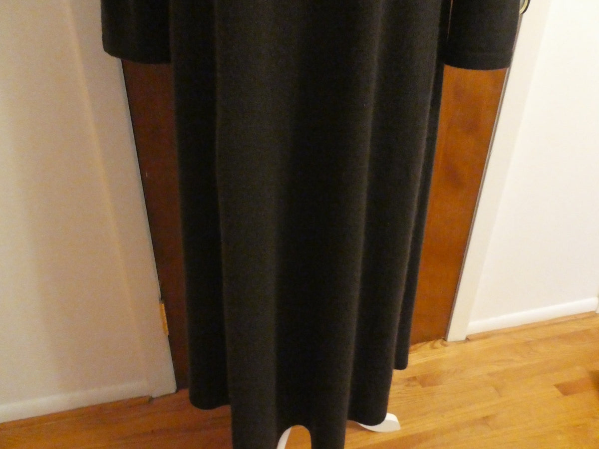 Bloomingdale's 100% 2Ply Cashmere Mock Neck Midi Sweater Dress Dark Brown L $248