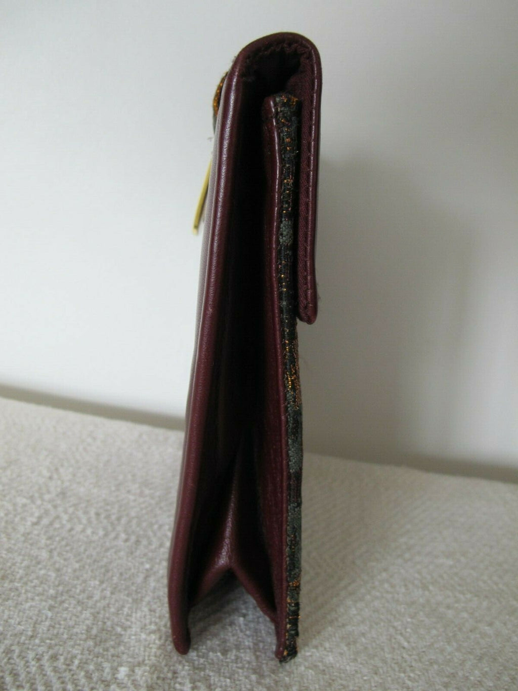  Anthropologie Parme Marin Women's Burgundy Evening Purse Bag Clutch 
