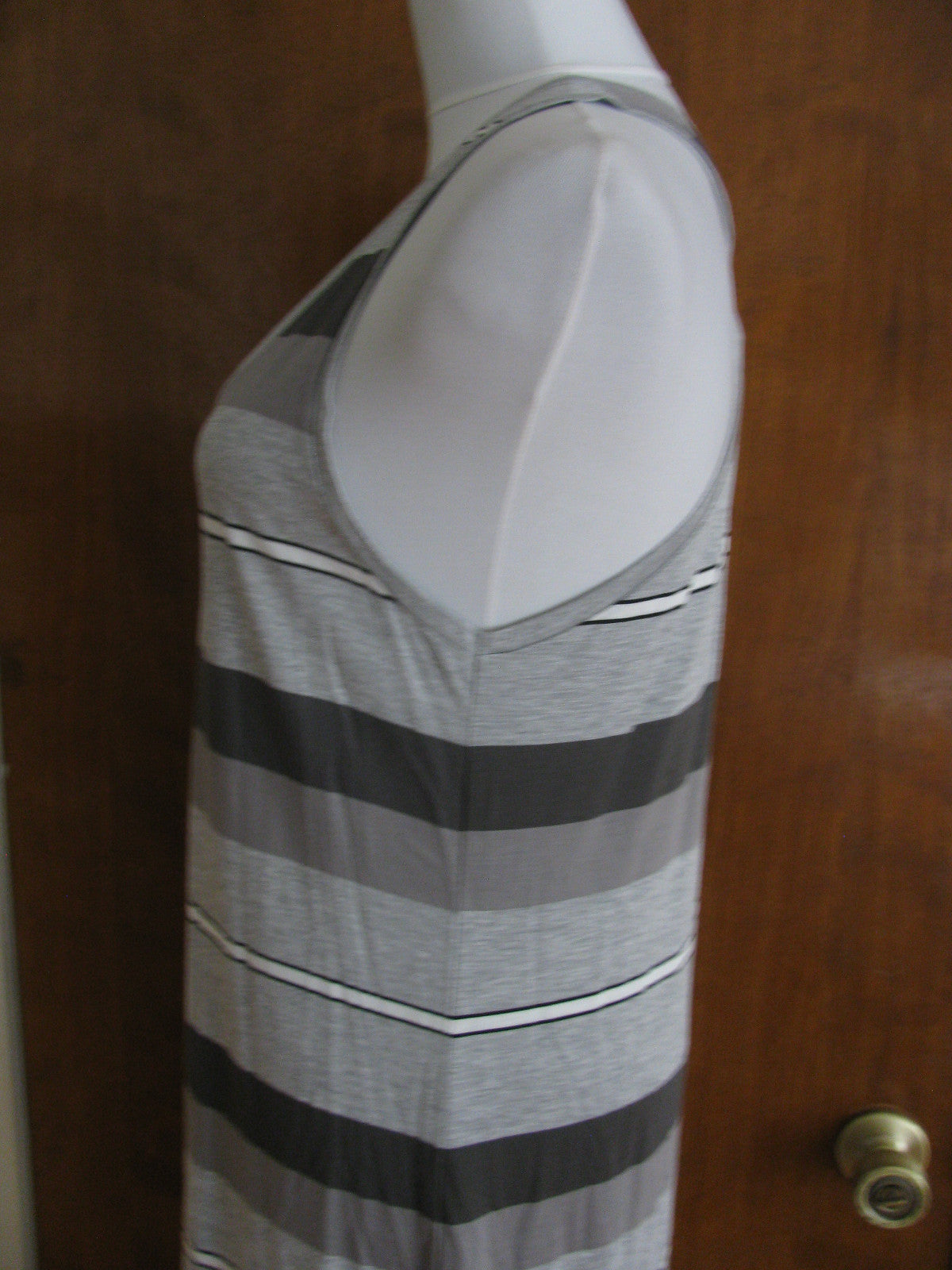 Gap Women's Gray White Striped Summer Rayon Long Dress New