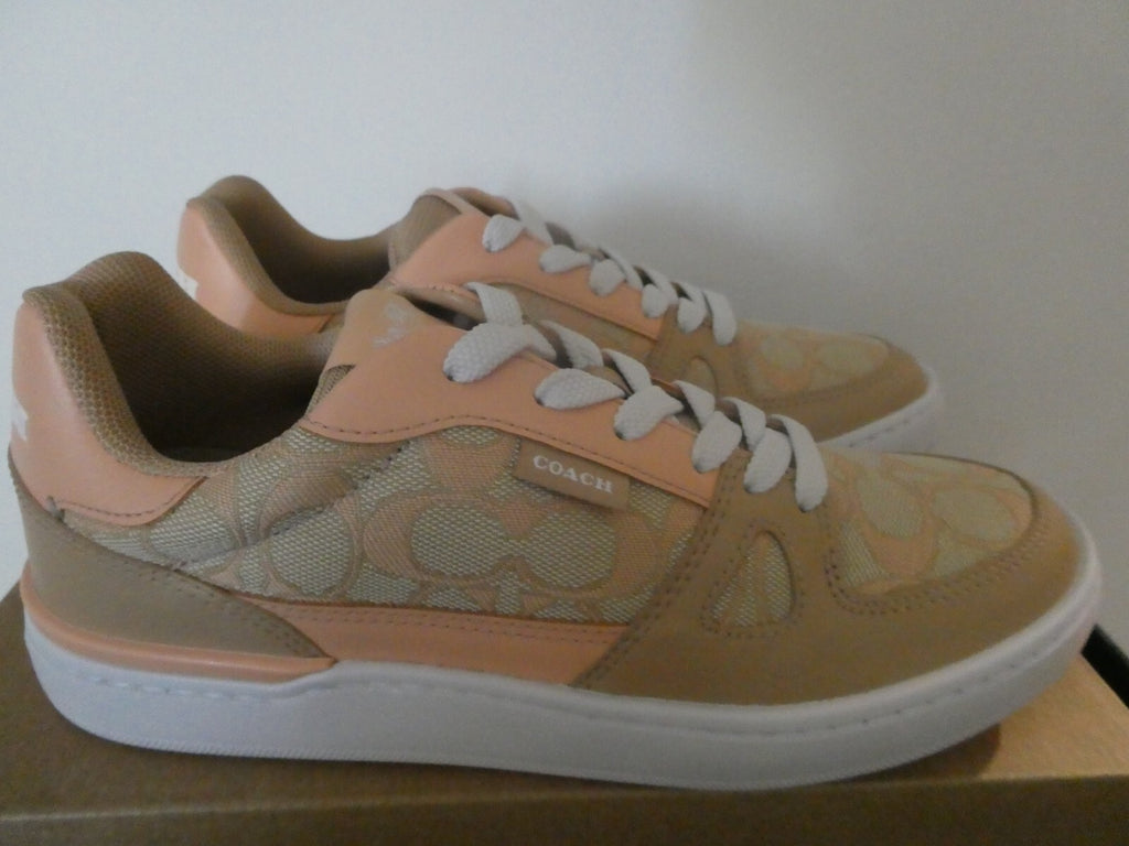 Coach Womens Faded Blush Clip Signature Court Low Top Sneakers Size 8B