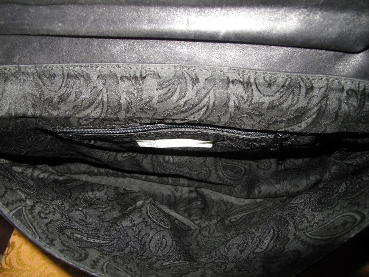 Dover Alto Estilo Women’s Black Soft Leather Briefcase Messenger Vintage Bag 