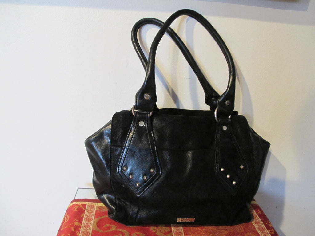 Extra Large Women's Black Cowl Leather Purse Shoulder Bag From Argentina