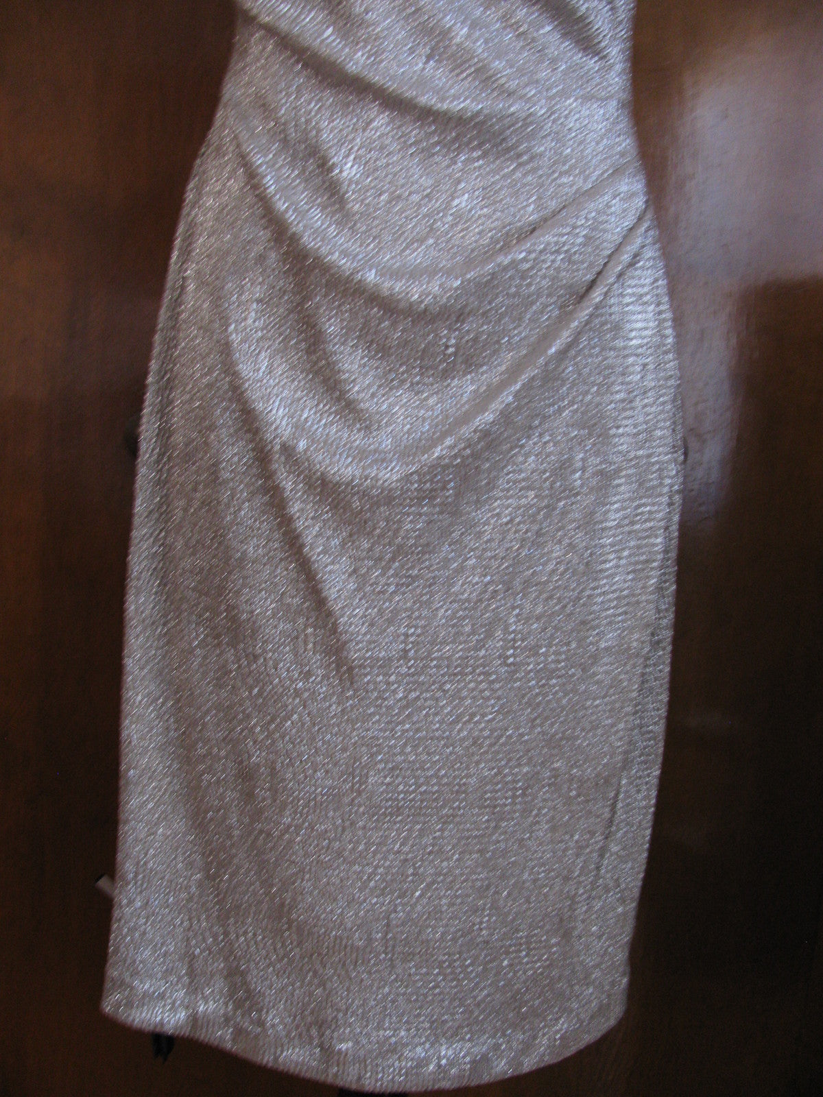 Ralph Lauren Women's White Gold Detailed Lined Evening Dress 