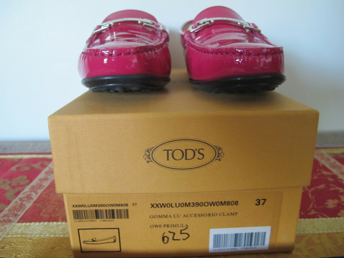 Tod’s women’s authentic gomma pink moccasin shoes 37 made in Italy 