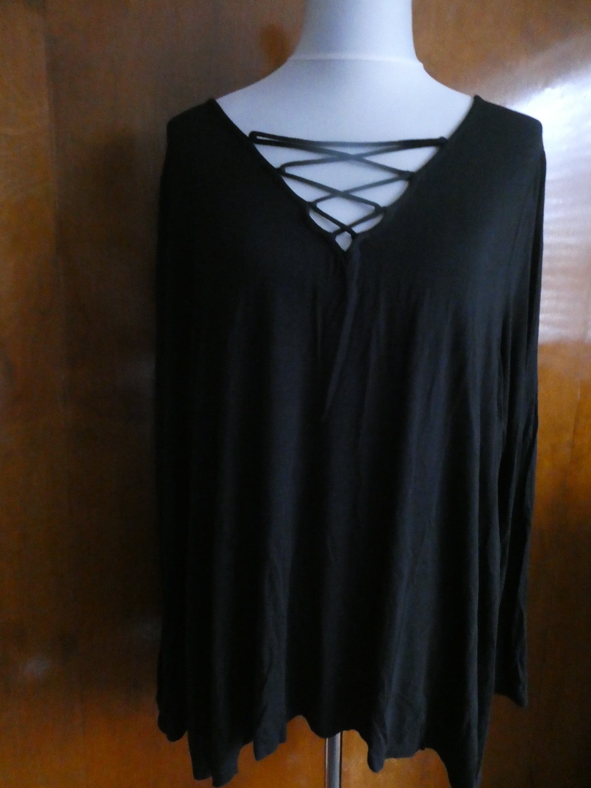 Old Navy Women’s Asymmetric Black Viscose Long Sleeves Tunic Top Size Xlarge