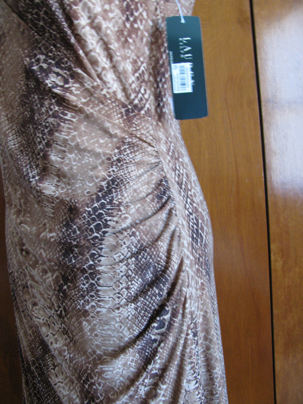 Ralph Lauren women’s brown multi faux wrap NWT dress size Medium