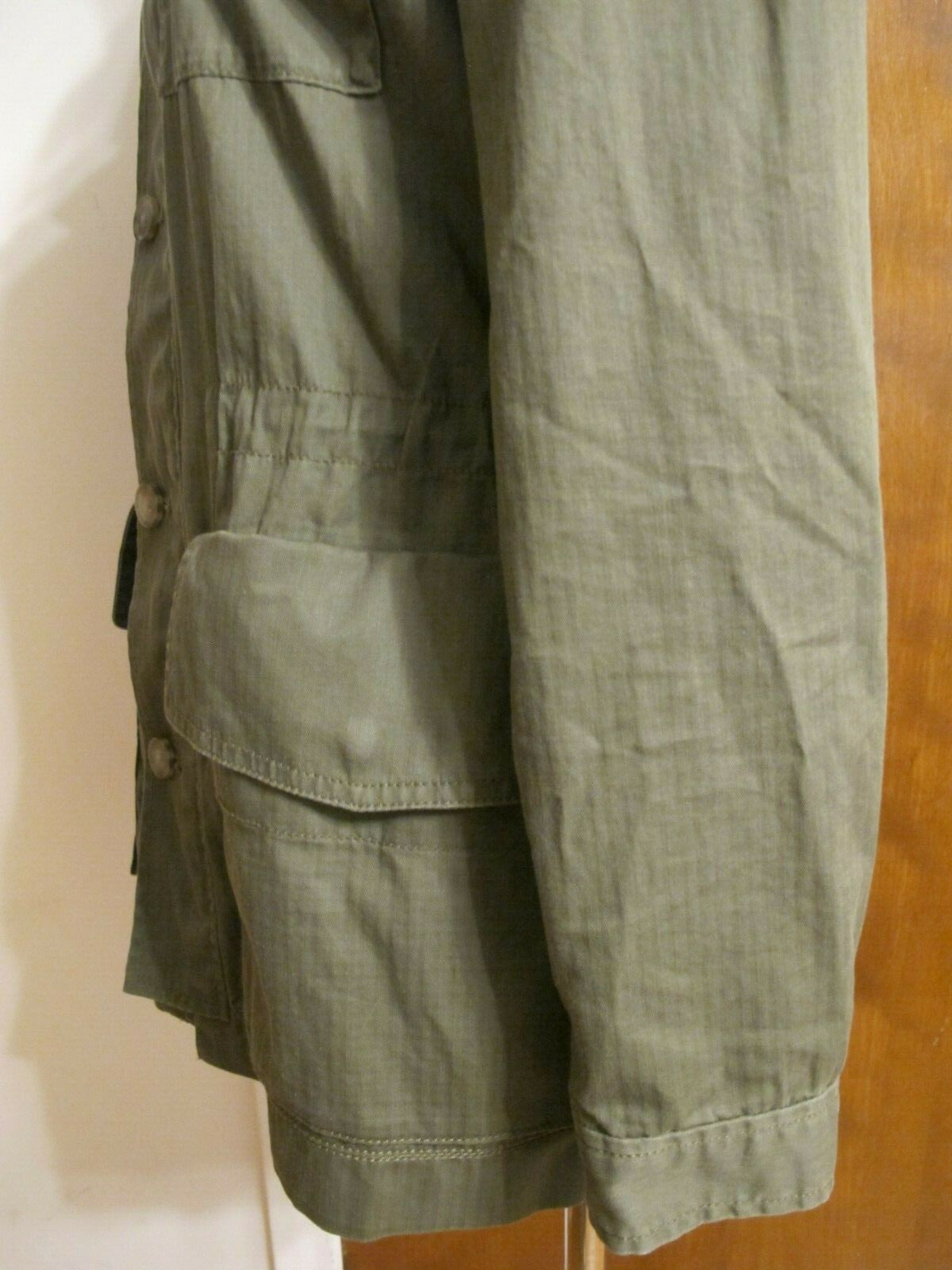 J.CREW Women’s Spring Weather Olive Green Button Down Cotton Jacket Blazer Small