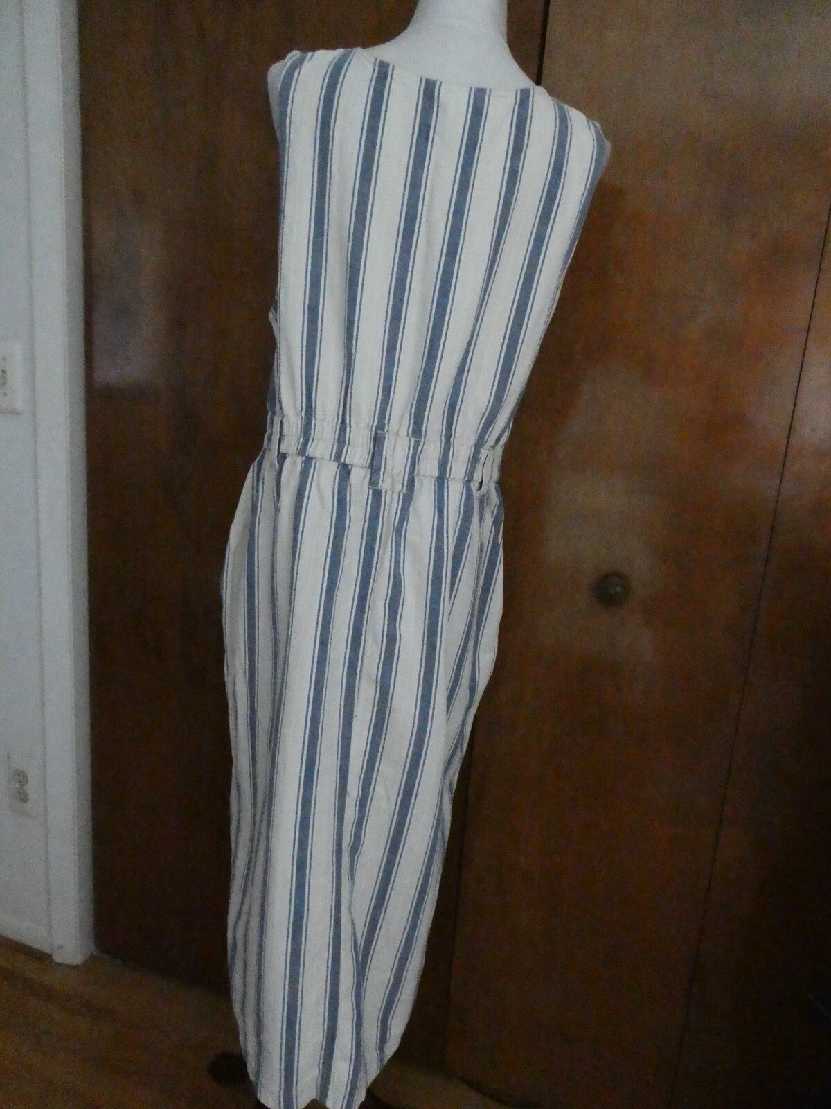 Truly Yours Denim Striped Sleeveless Button Front Dress 20W (fits size 16-18)