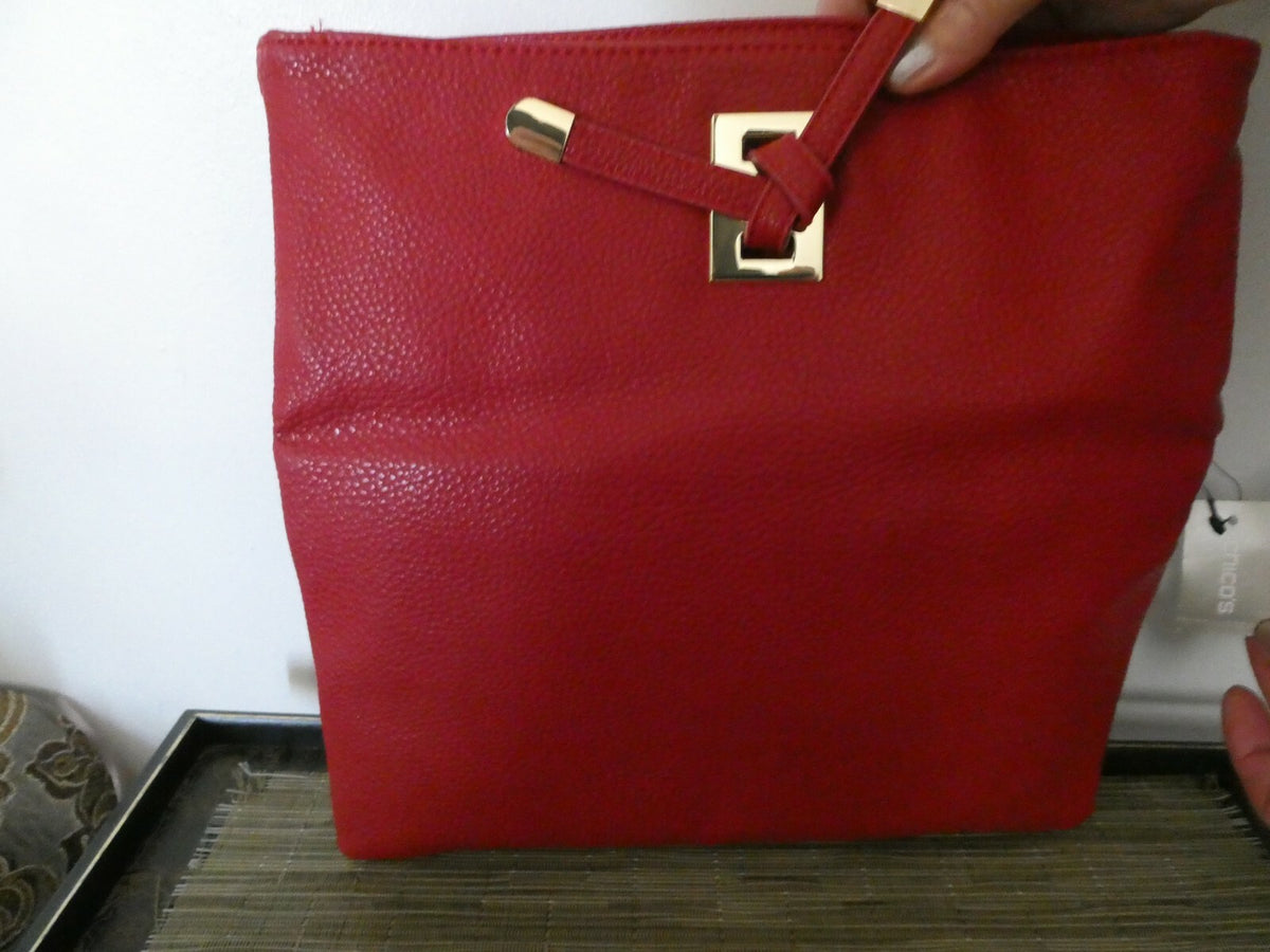 Sondra Roberts Squared Cara Foldover Clutch Red Bag From Chico’s 12” X 12”