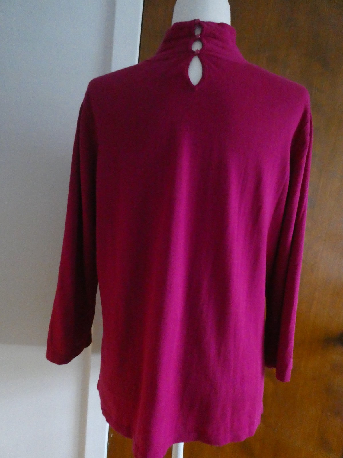 Jones New York Signature Women's Sweater Top Magenta Pink Cotton Modal Size 1X