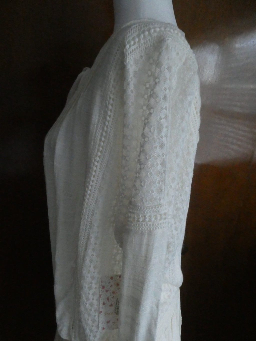 Free People women’s ivory 3/4 sleeves lined sweater dress size large