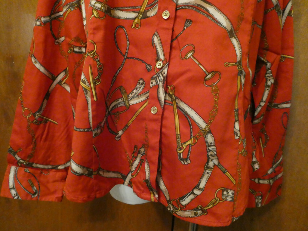 TALBOTS women's red multicolor long sleeveless cotton top size 16P