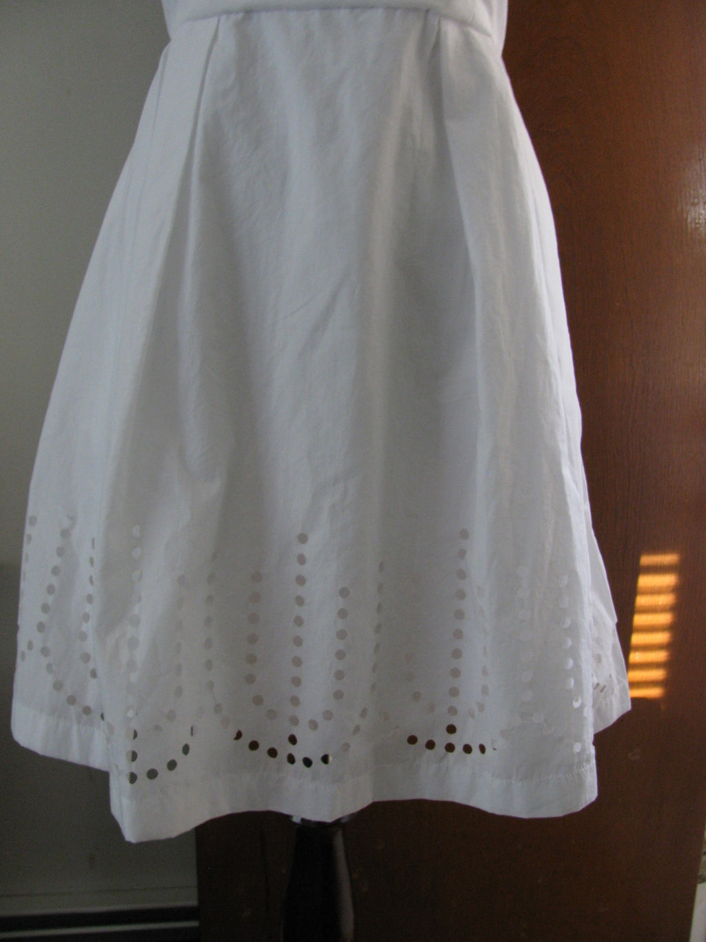 Gap women's white pleated detailed lined cotton dress size 2 
