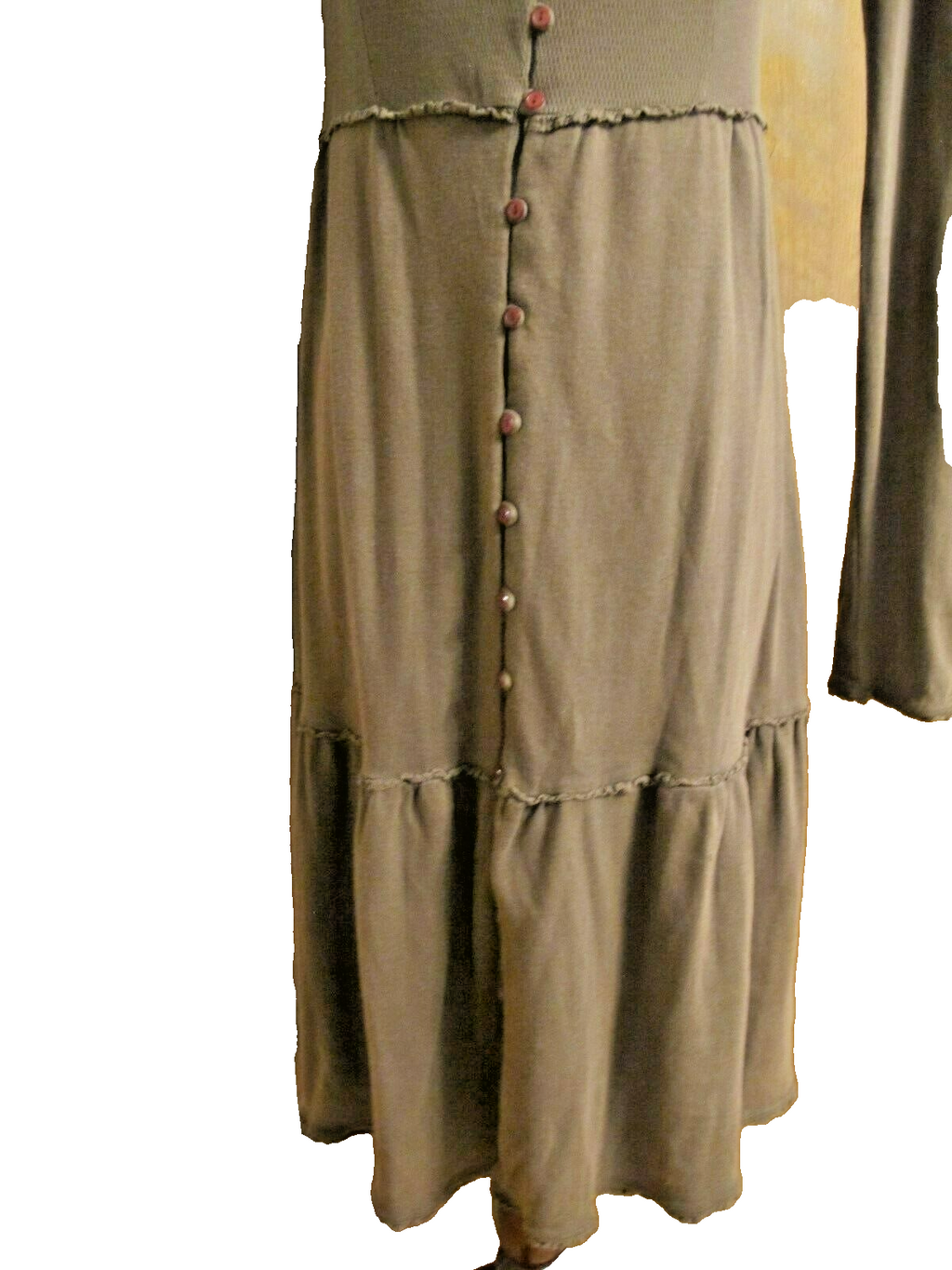 LaRok Women's brown buttoned dress w/buttoned sleeves Small 
