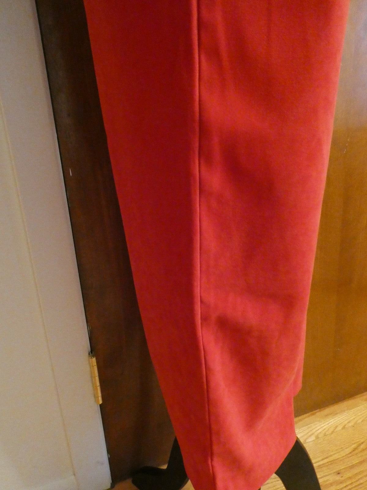JM Collection Women's Pants Red Pull-On Elastic Back Waist Straight Leg Size 12