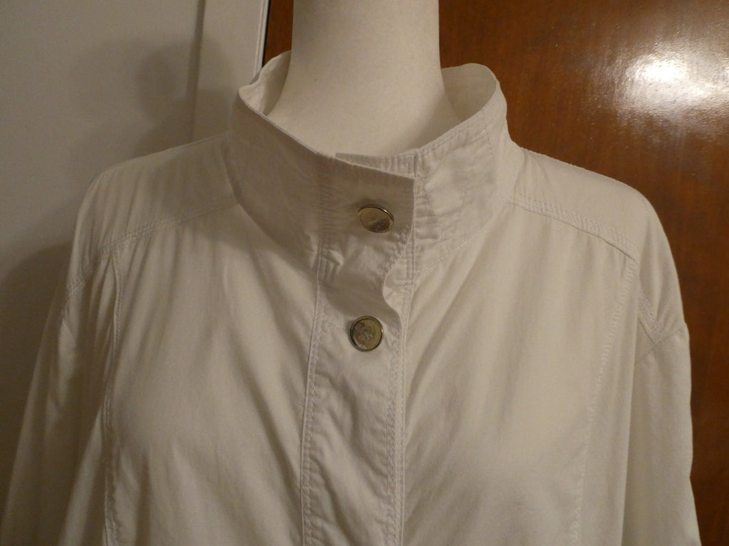 NWT Charter Club Womens Long Sleeves Jacket With Belt White Size 1X