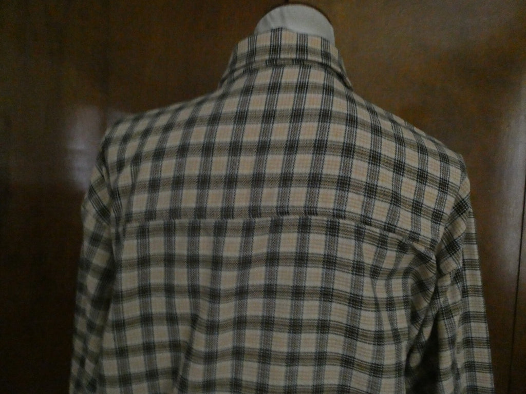 PRETTYLITTLETHING Shirt Dress Beige Check Oversized Detail Size 6
