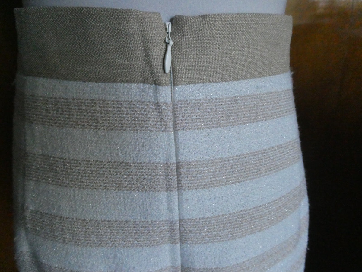 Kay Unger beige women's stylish lined skirt size 14