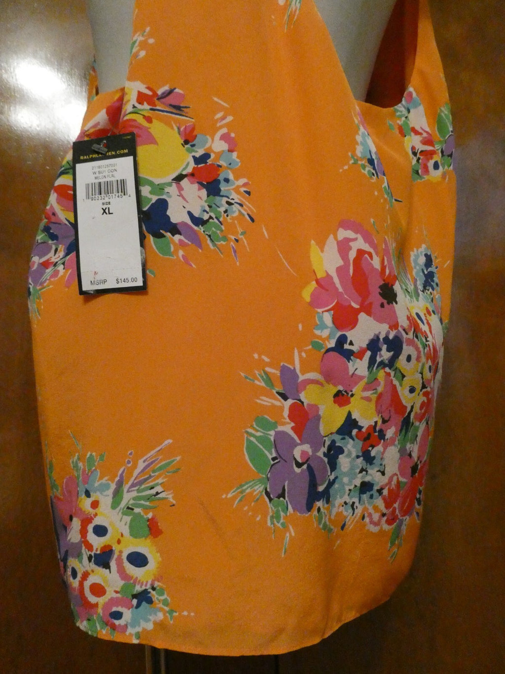Polo Ralph Lauren Multicolor Women's Lined Evening 100% Silk Tank Top US XL