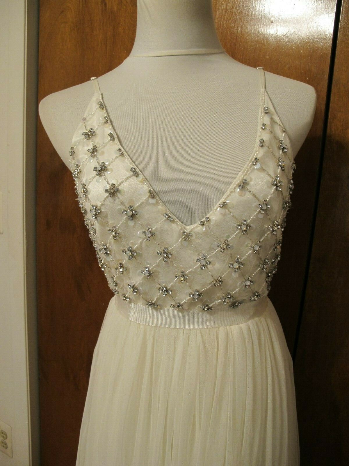 Anthropologie BHLDN Ranna Gill Myra Bridal Tulle Wedding Gown Ivory Dress Size 2