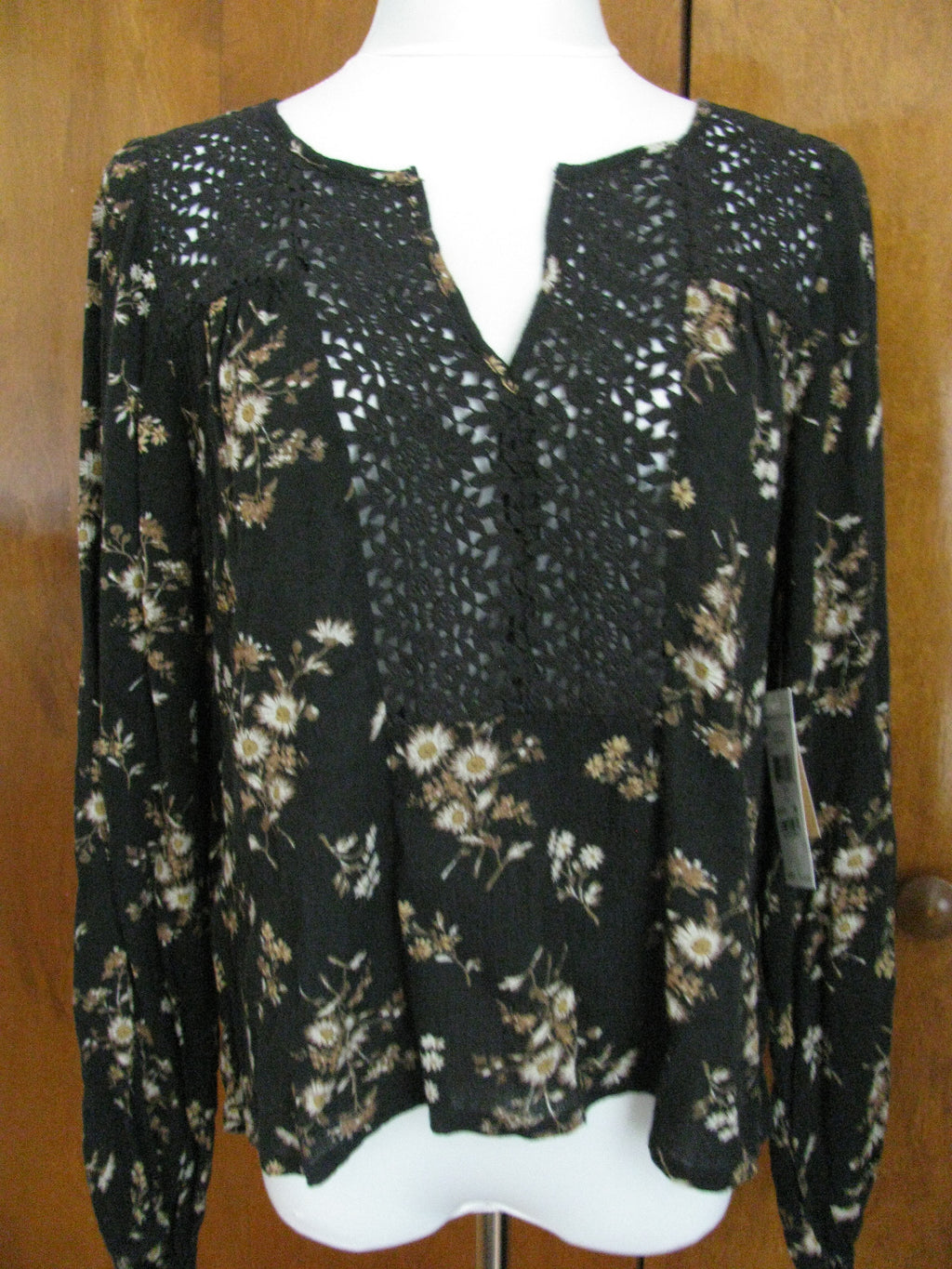 Denim & Supply women's fabric crafted black top New