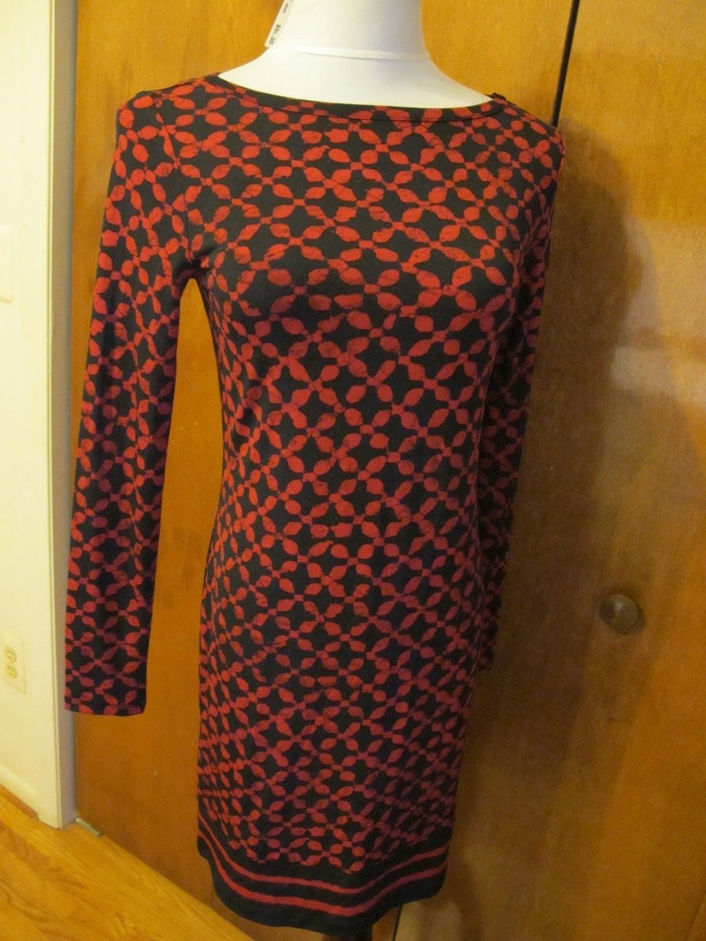 Michael Kors women’s printed red blaze boat neck jersey shift dress Xmall NWT