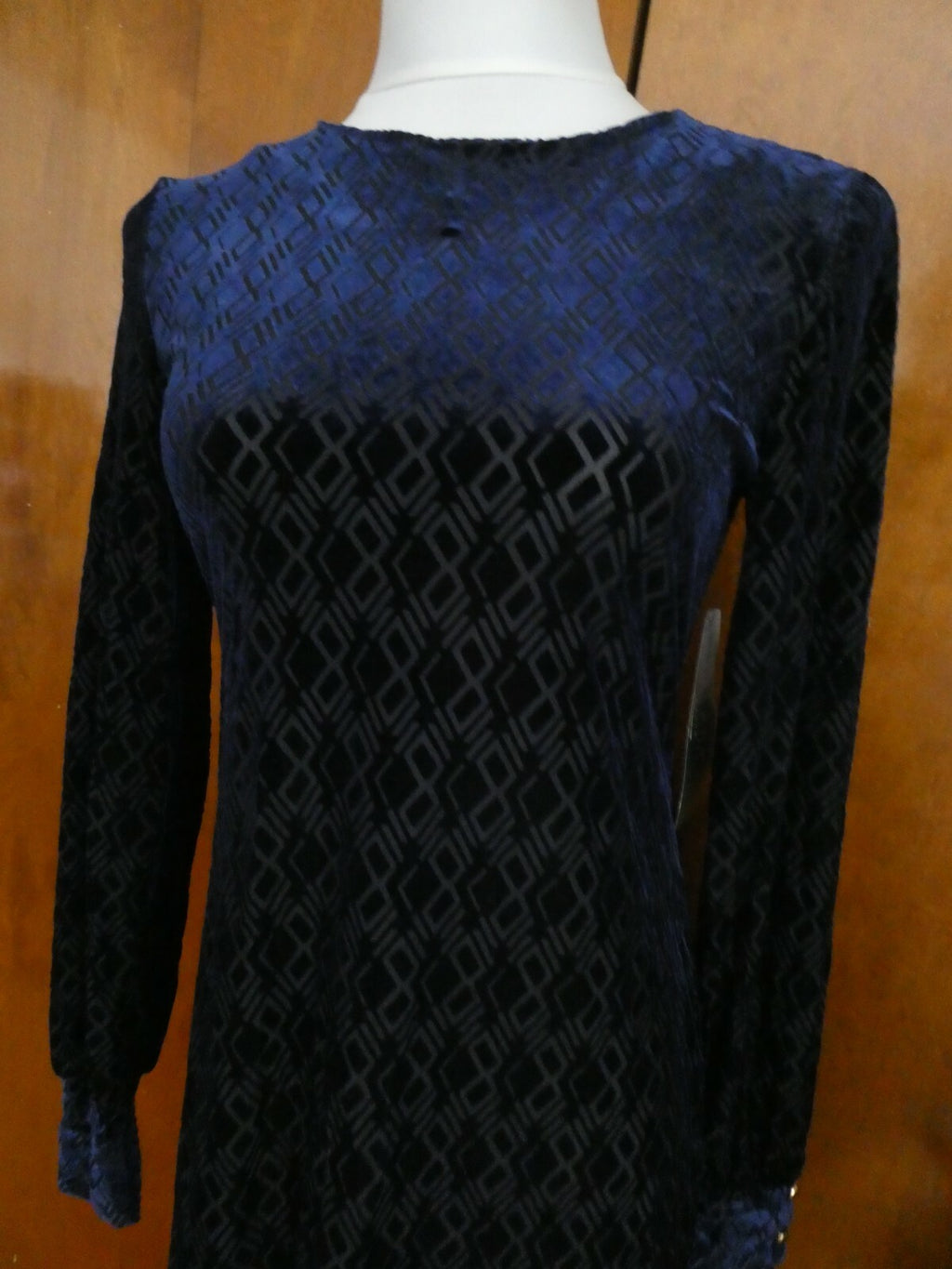 Ralph Lauren women navy velour evening dress PM