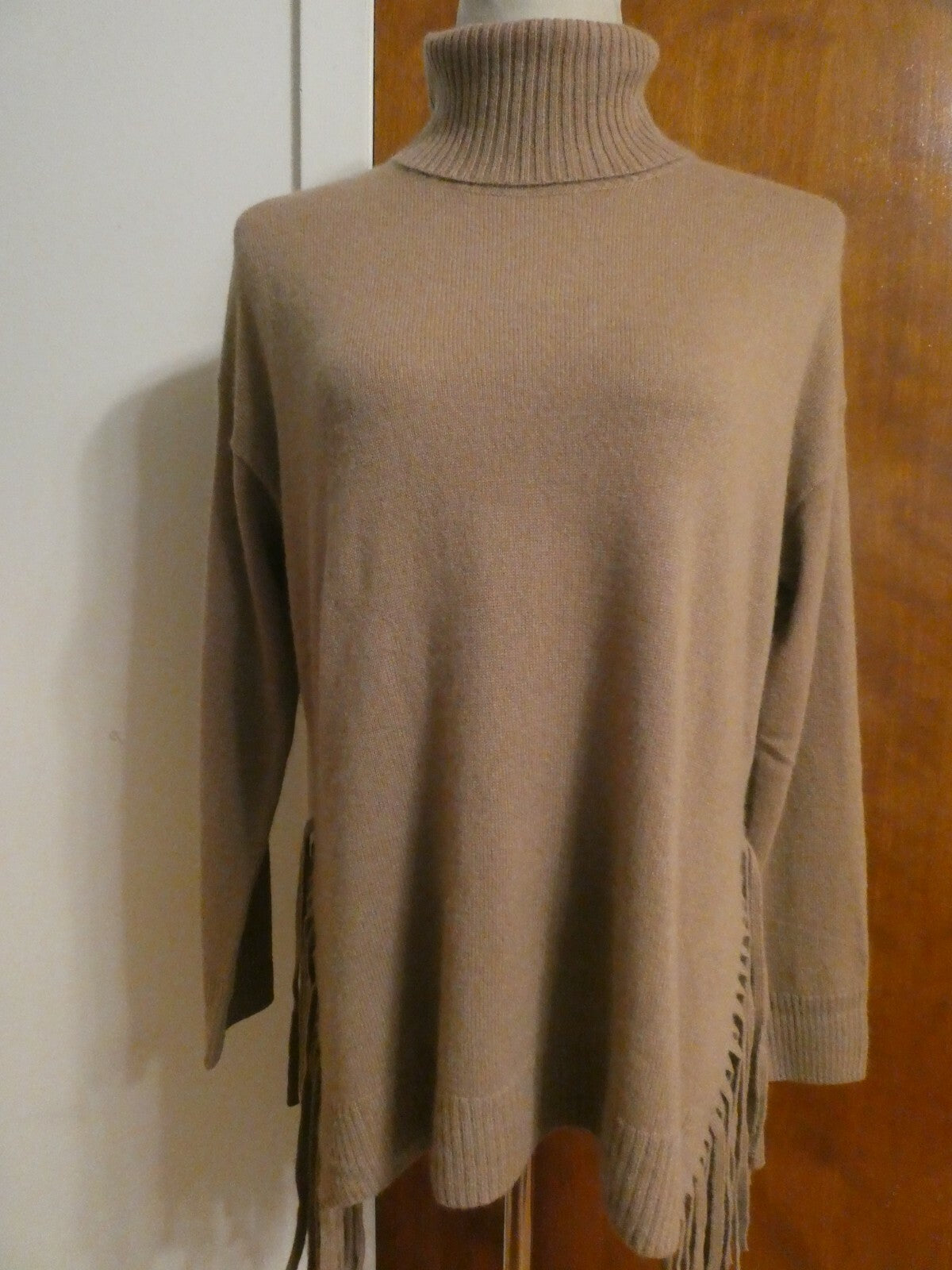 Bloomingdales Women Camel Turtleneck 2-PLY Cashmere Detailed Sweater XS, S, M, L