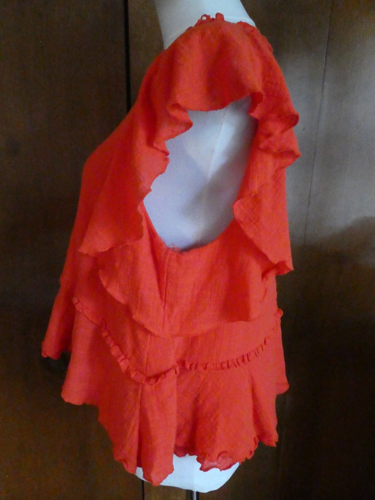 Anthropologie Maeve Red Lined Layered Top Size Medium