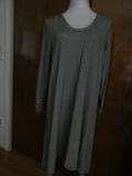 Gap Women's Black/White Stripped Rayon A-Line Long Sleeves Dress Large