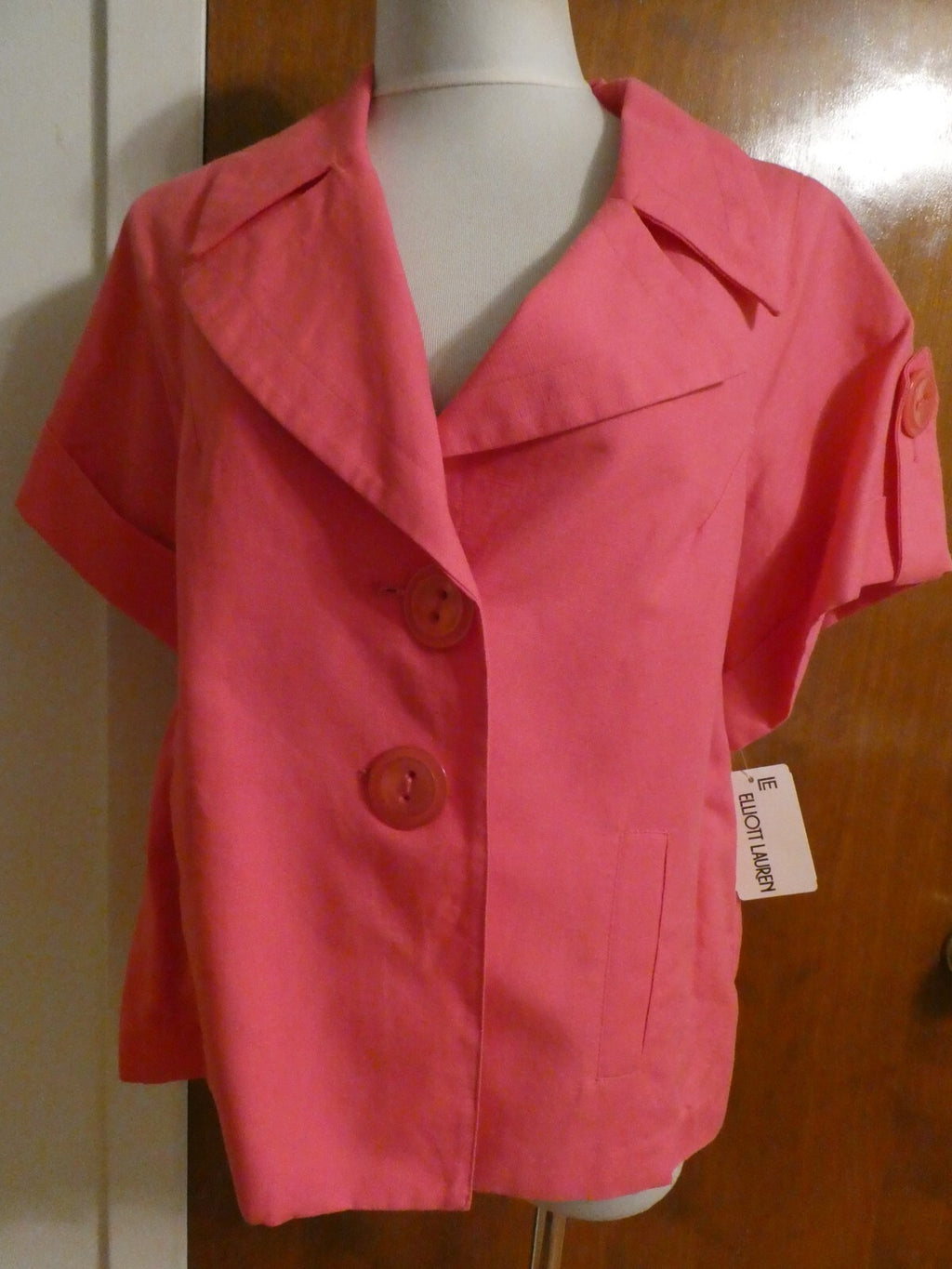 Elliott Lauren Women's Pink Linen Blazer Jacket Size 12 Style 73574