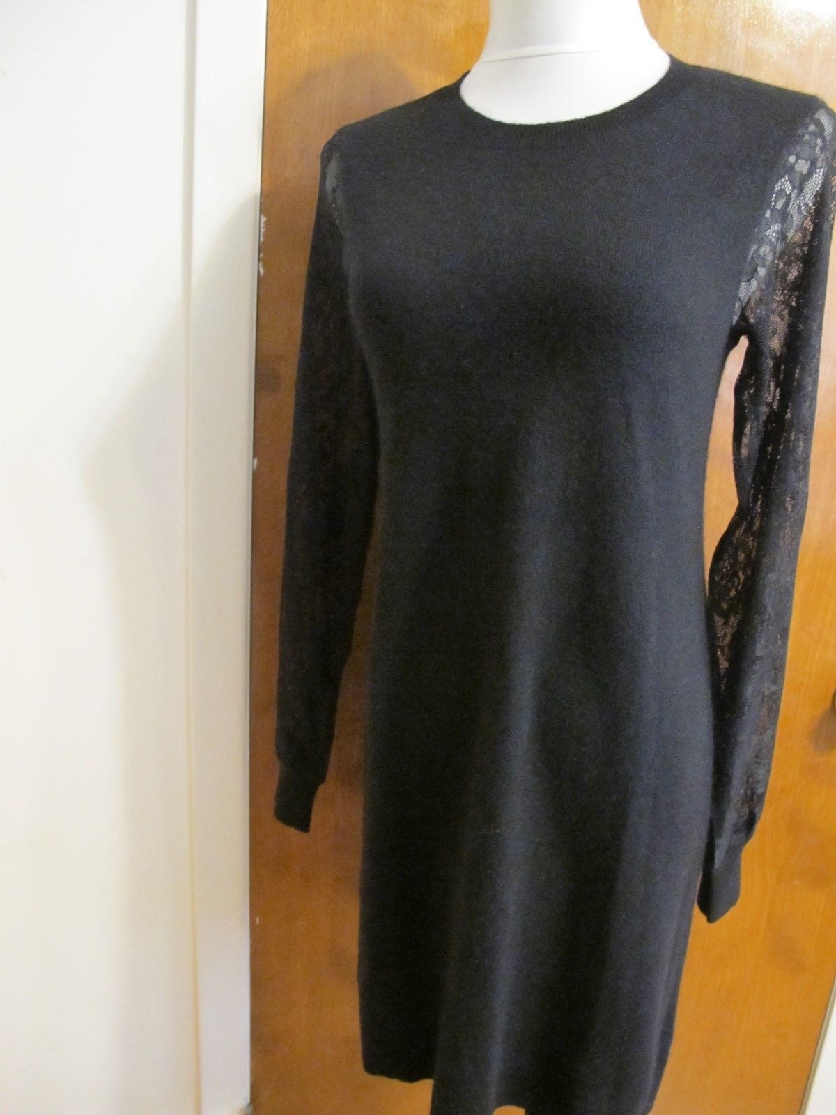 Bloomingdale’s women’s black luxe cashmere classic evening sweater dress 