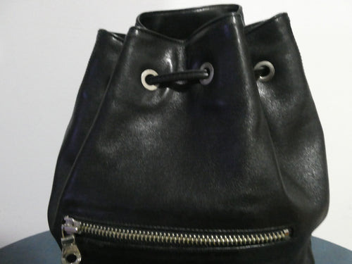 Andrew Mark Black Faux Leather Backpack