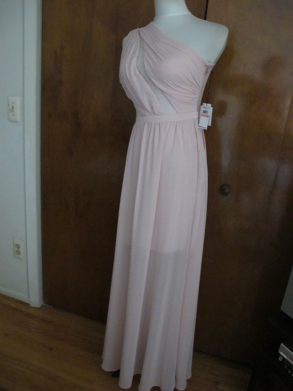 Laundry by Shelli Segal Women’s Pink Detailed One-Shoulder Build in Bra Gown 2 