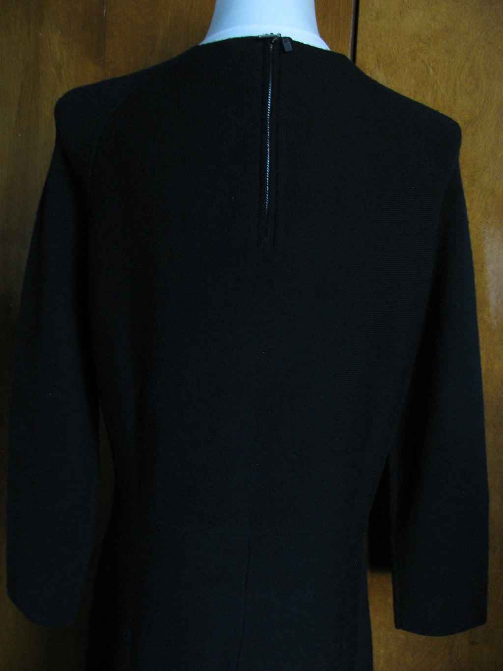Armani Exchange Women's Black 3/4 Sleeves Merino Wool Dress