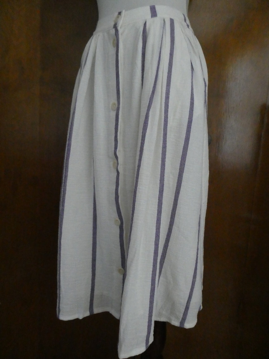 Lucky Brand women's off white full lined pleated pockets buttons skirt small