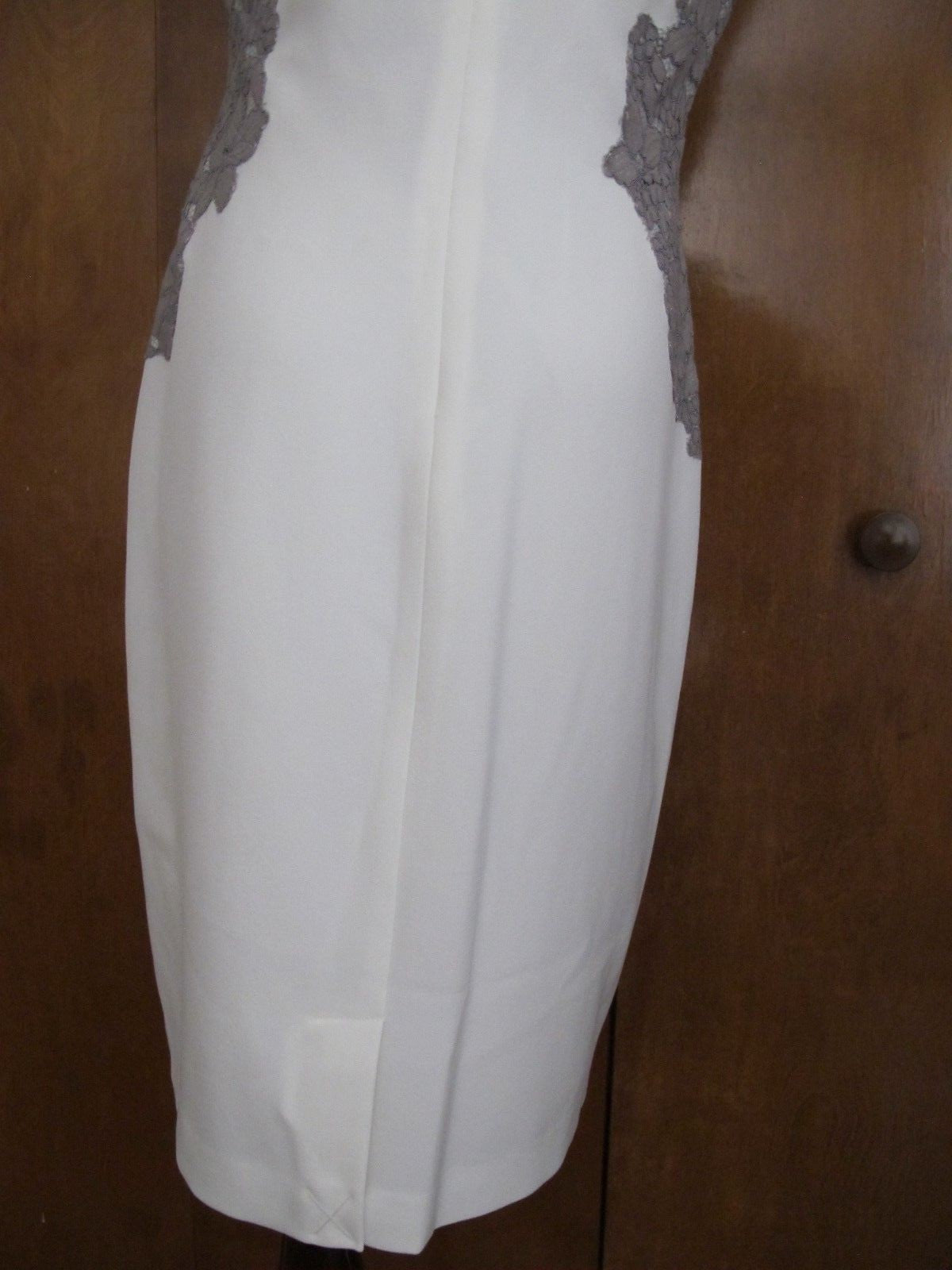 Ralph Lauren women's ivory lined lace crafted evening dress New