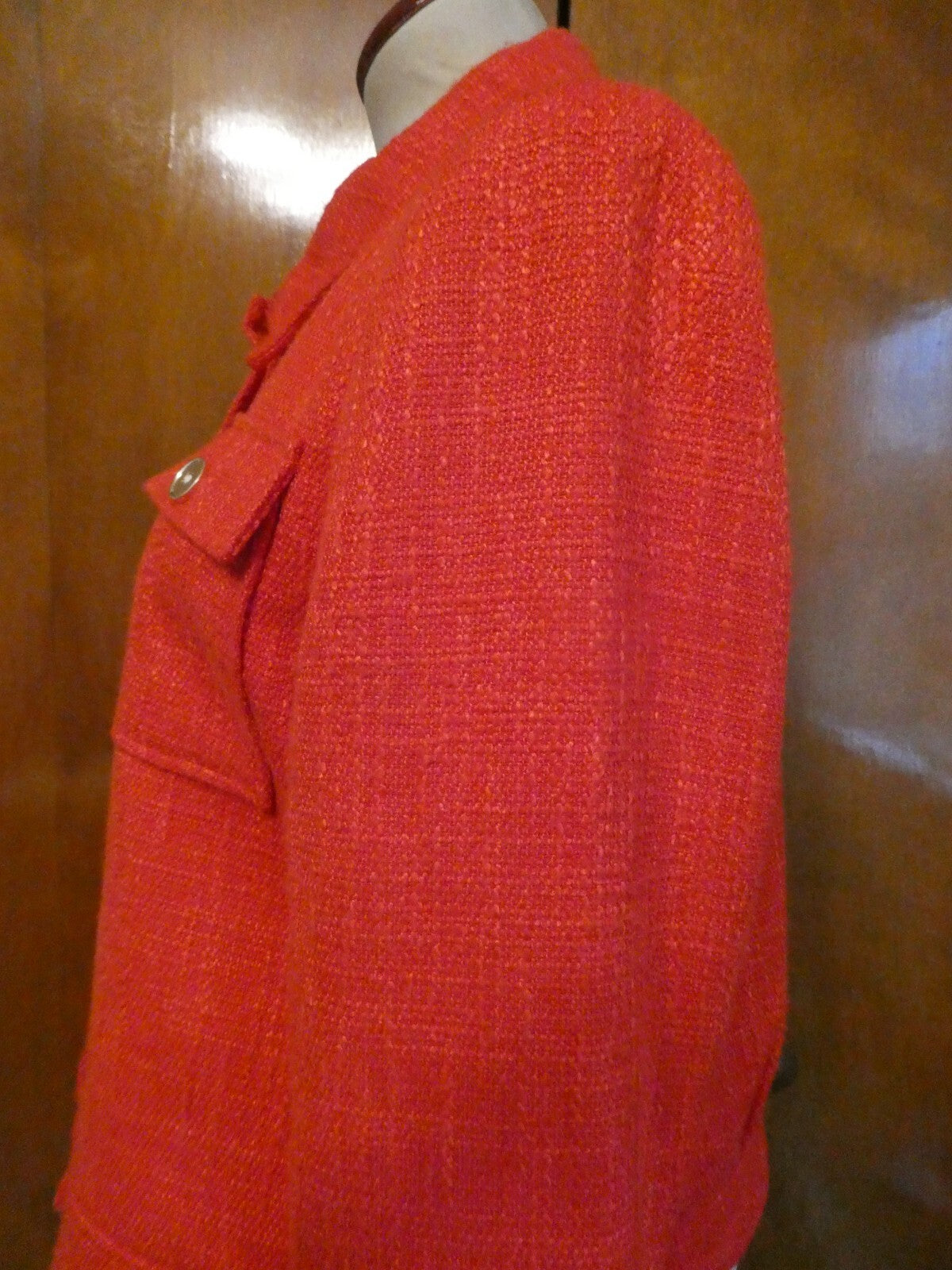 DKNY women red lined long sleeves blazer jacket size 12