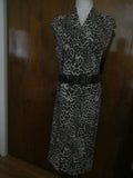 Jones New York Collection women's brown multicolor sleeveless belted dress Large