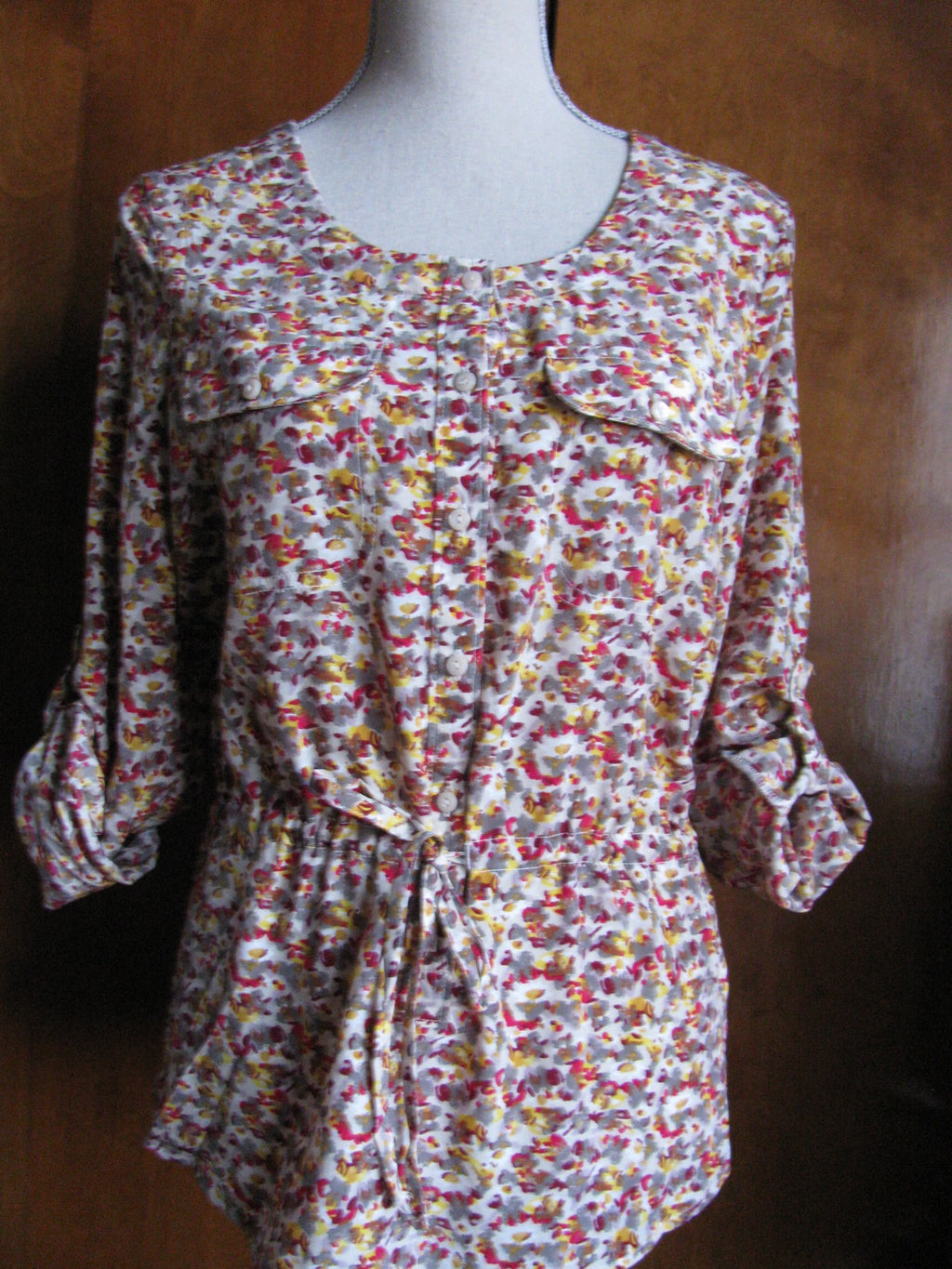 Gap women's multicolored printed detailed pocketed tunic top New
