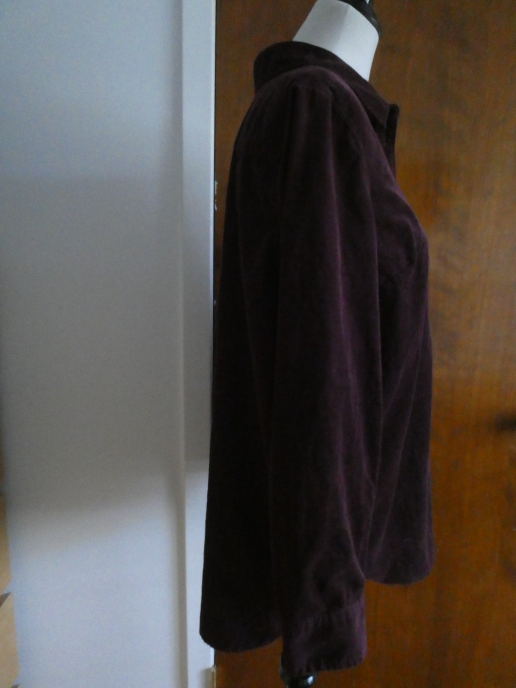 Talbots Women’s Large Purple Corduroy Button Front Shirt Top 100% Cotton India