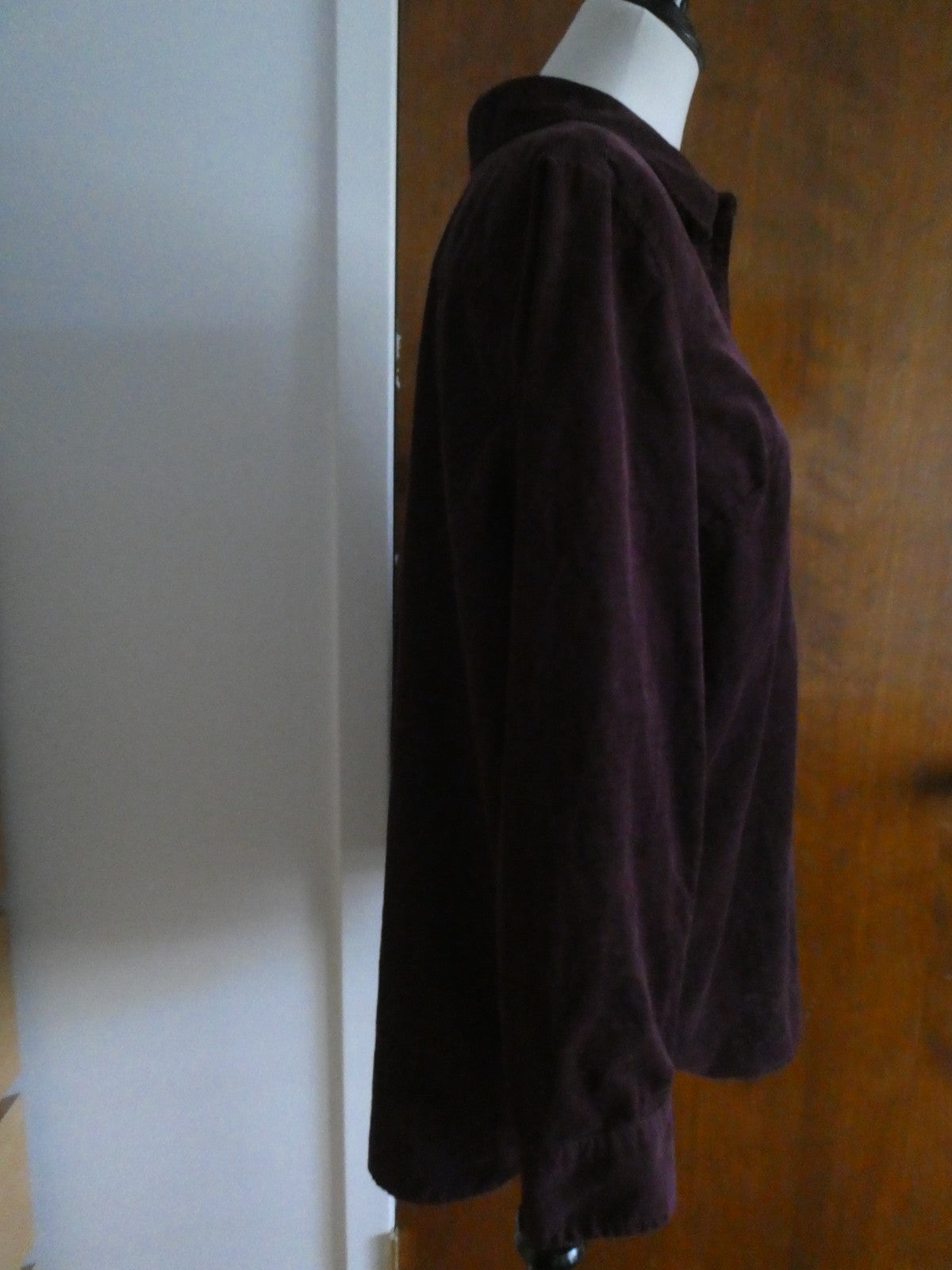 Talbots Women’s Large Purple Corduroy Button Front Shirt Top 100% Cotton India