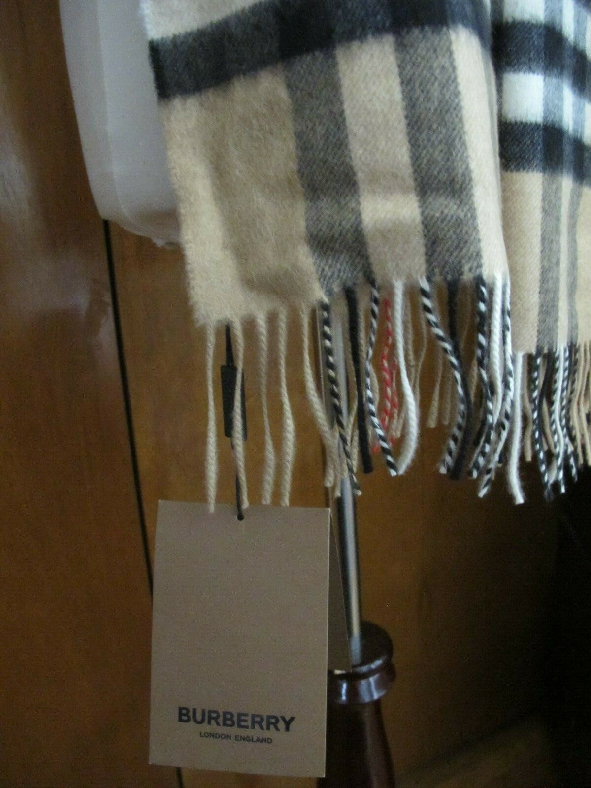 Burberry Classic Check Cashmere Scarf Camel