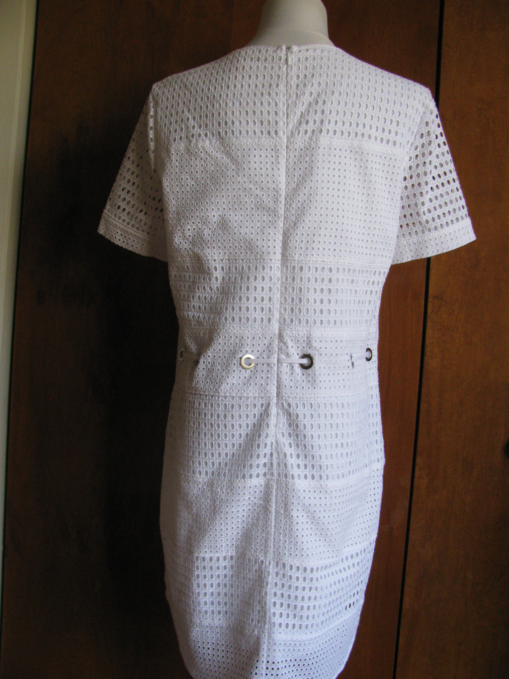 Michael Kors women’s white cotton eyelet mini dress New