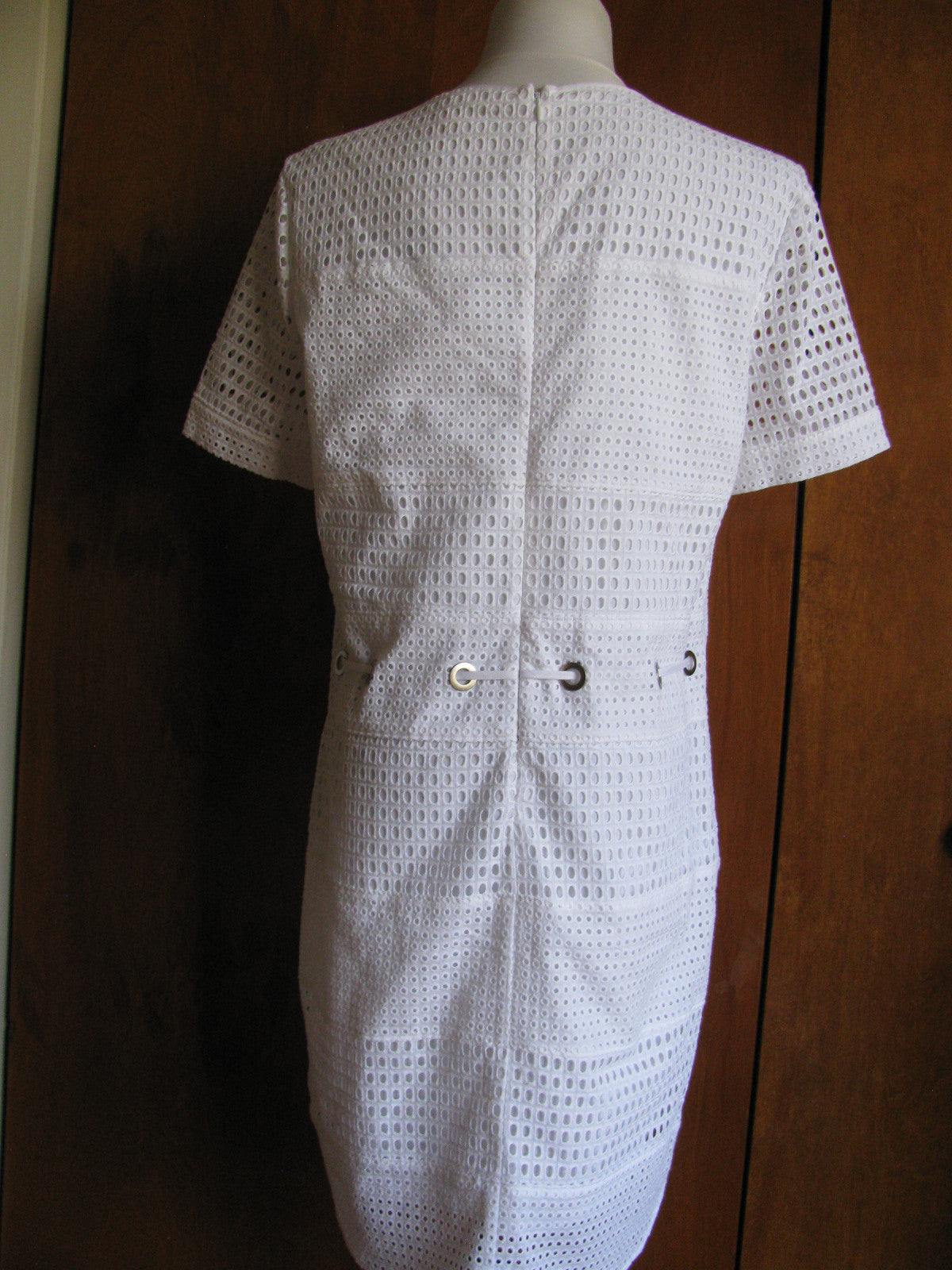Michael Kors women’s white cotton eyelet mini dress New
